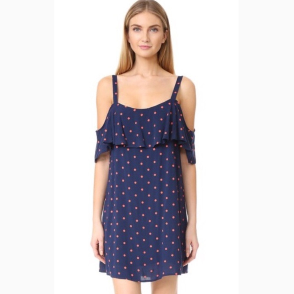 Splendid ‘Lacy Polka Dot Cold Shoulder’ Mini Dress